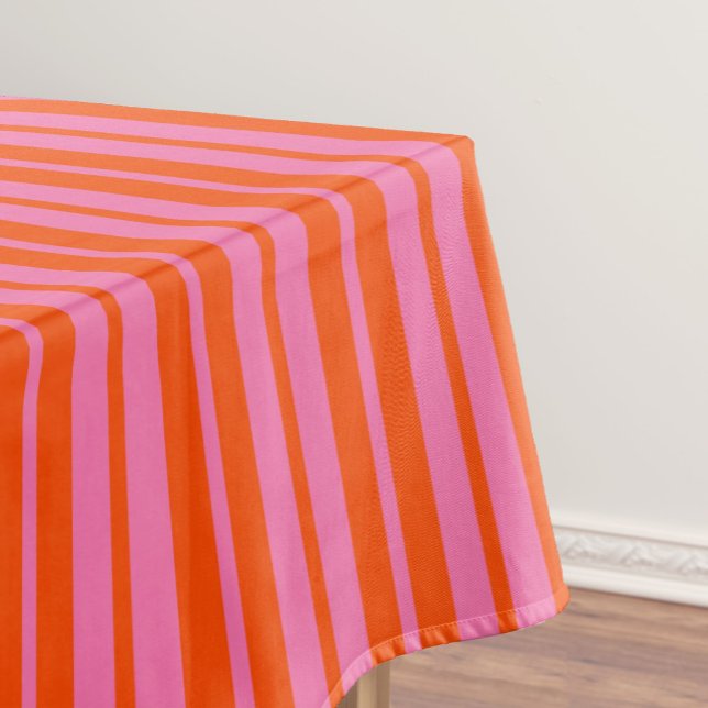 Orange Pink Stylish Stripes Pattern Design  Tablecloth (Creator Uploaded)