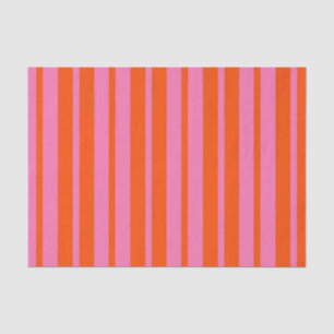 Orange Pink Stylish Stripes Pattern Design  Tissue Paper