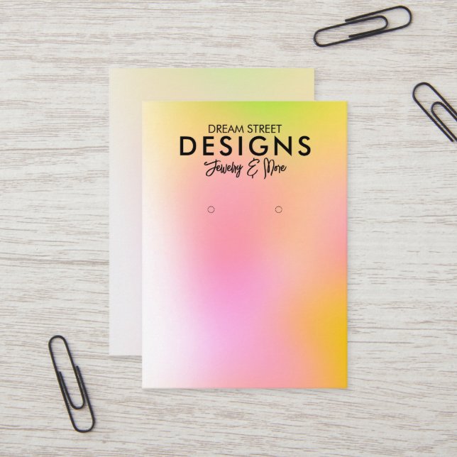 Orange Pink Trendy Earring Display Card (Front/Back In Situ)