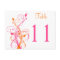 Orange Pink White Floral Table Number Postcard