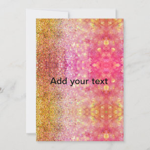 Orange pink yellow glitter add name sparkle text holiday card