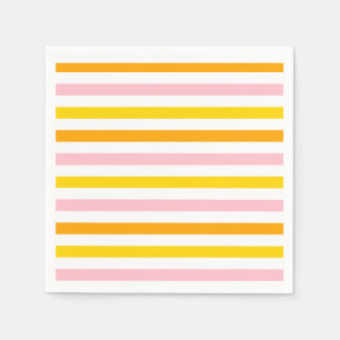 Orange, Pink & Yellow Striped Napkin