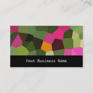 Orange, Pinks, Green, Black Abstract Business Card