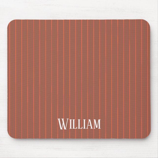 Orange pinstripes mouse mat (Front)