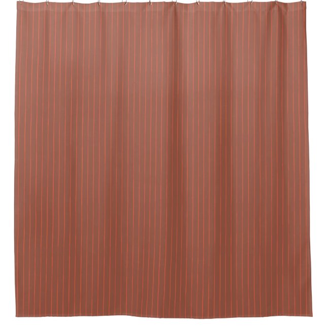 Orange pinstripes shower curtain (Front)