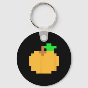 Orange Pixel 8-bit Arcade Video Game Matching Cost Key Ring