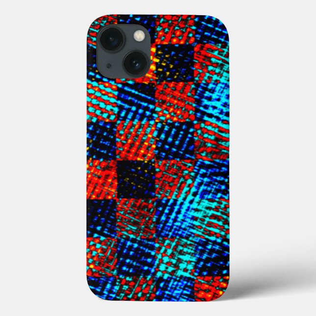 Orange plaid almost red, blue, and faux dirty  Case-Mate iPhone case (Back)