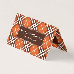 Orange Plaid Business Card