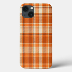 Orange plaid iPhone 13 case