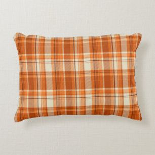 Orange plaid decorative cushion