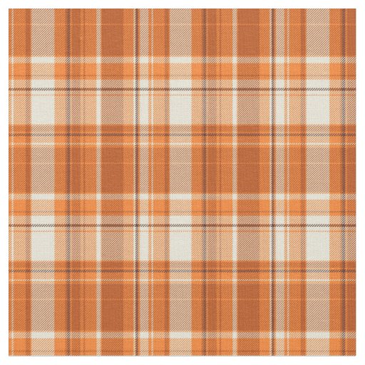 Orange plaid fabric | Zazzle