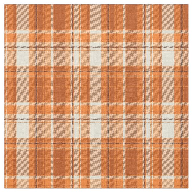 Orange plaid fabric (Close Up)
