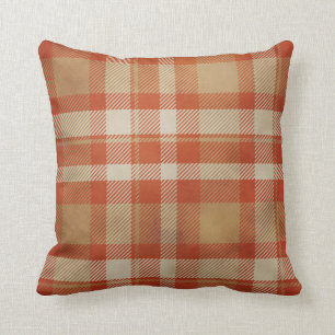 Orange Plaid Fall Cushion