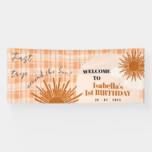 Orange Plaid First Trip Around The Sun Birthday