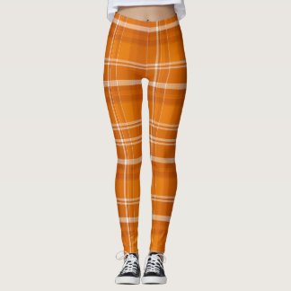 Orange Plaid Leggings perfect for Fall Y'all