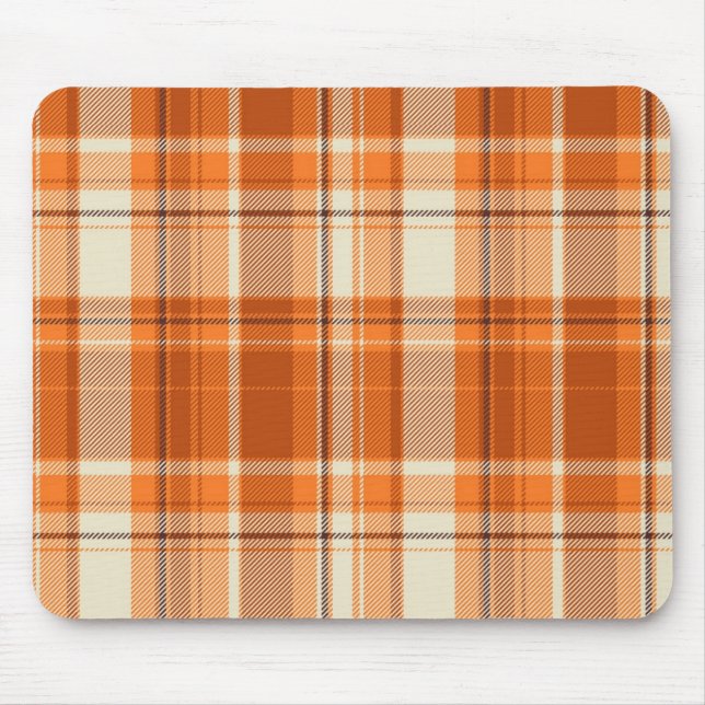 Orange plaid mouse mat (Front)