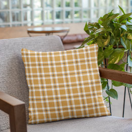Orange Plaid Pattern Cushion