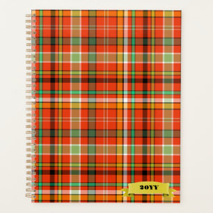 Orange Plaid Personalised Day Planner