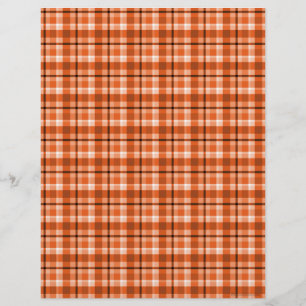 Orange Plaid Scrapbook Paper