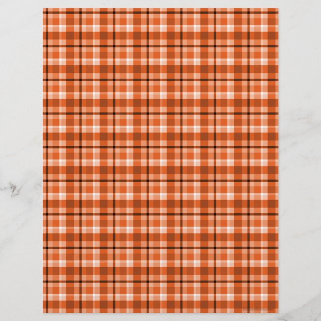 Orange Plaid Scrapbook Paper (Front)