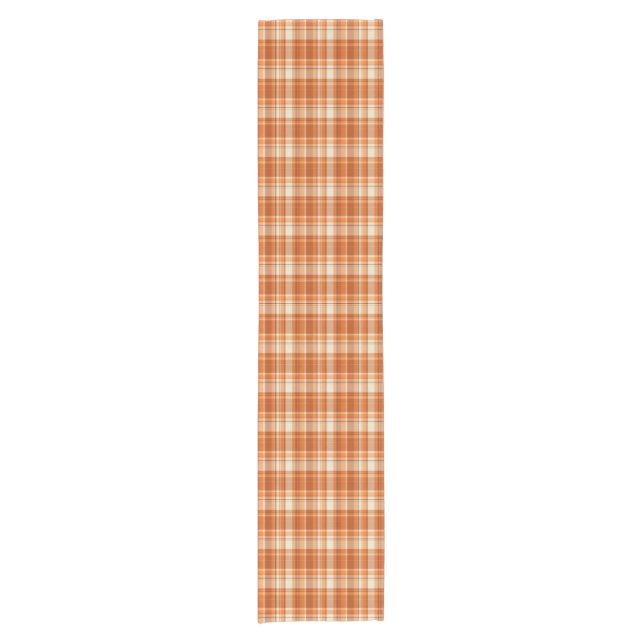 Orange plaid short table runner (Front)