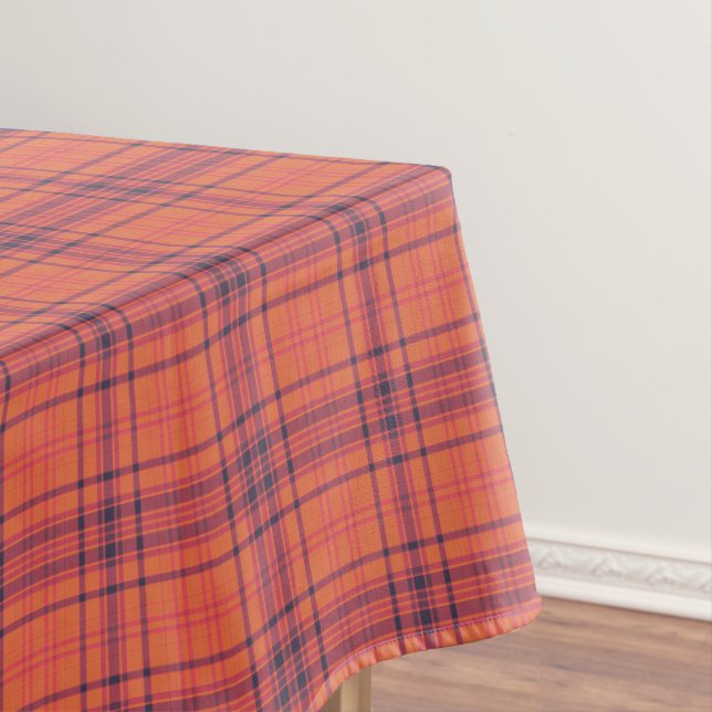 Orange Plaid Tablecloth (In Situ)