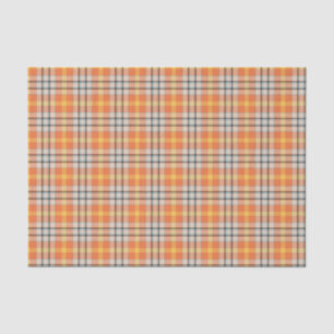 Orange Plaid  Tissue Paper