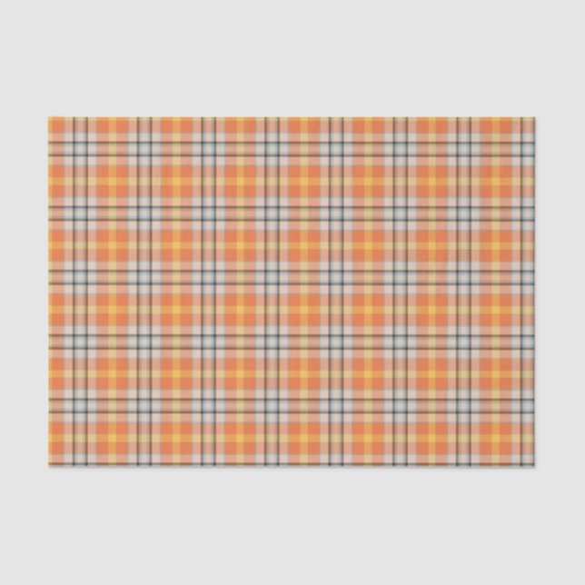 Orange Plaid  Tissue Paper (Front)