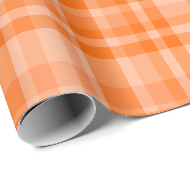 Orange Plaid Wrapping Paper (Roll Corner)