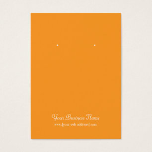 Orange Plain Simple Custom Earring Card