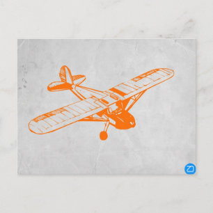 Orange Plane Postcard