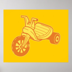 Orange Plastic Tricycle Graphic Poster