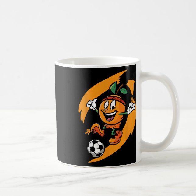 Orange Playing Soccer  Coffee Mug (Right)