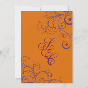 Orange + Plum Ornamental Flourish Invitation