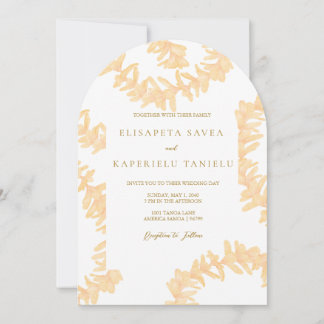 Orange Plumeria Wedding Invitation