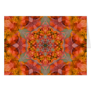 Orange plush mandala - Card