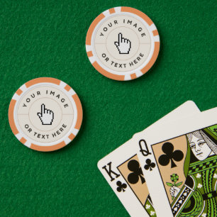 Orange Poker Chips - Custom Add your image/text