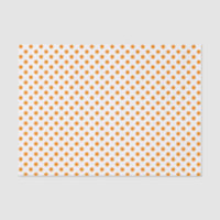 Orange Polka Dot on White Tissue Paper