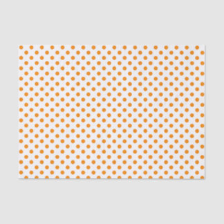 Orange Polka Dot on White Tissue Paper