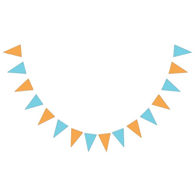 Orange Polka Dots and Blue Stripes Bunting (All)