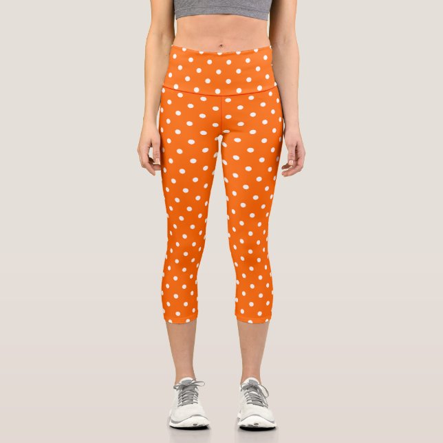 Orange Polka Dots Capris (Front)