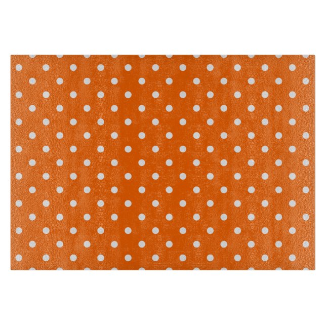 Orange Polka Dots Cutting Board (Front)
