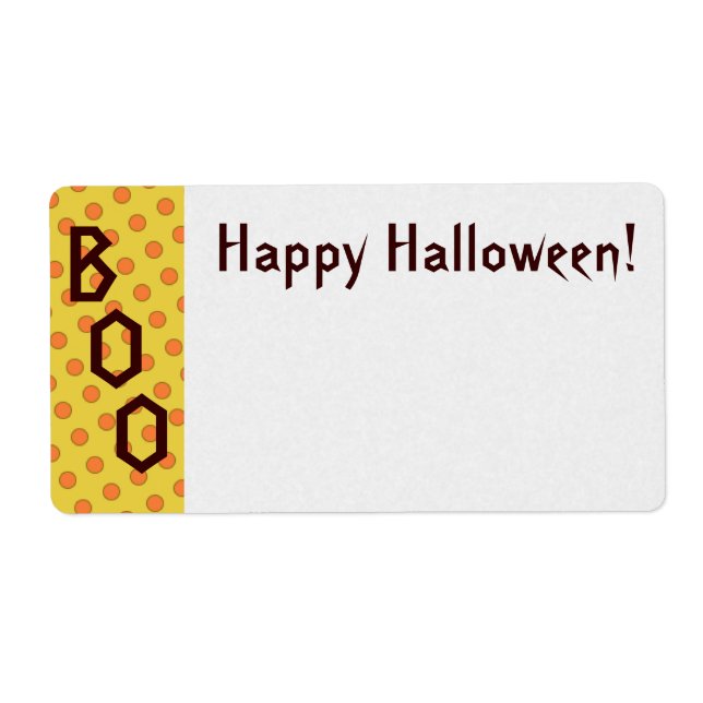 Orange Polka Dots Shipping Label (Front)