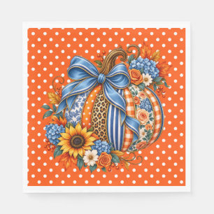 Orange Polka Dotted Pumpkin Napkin