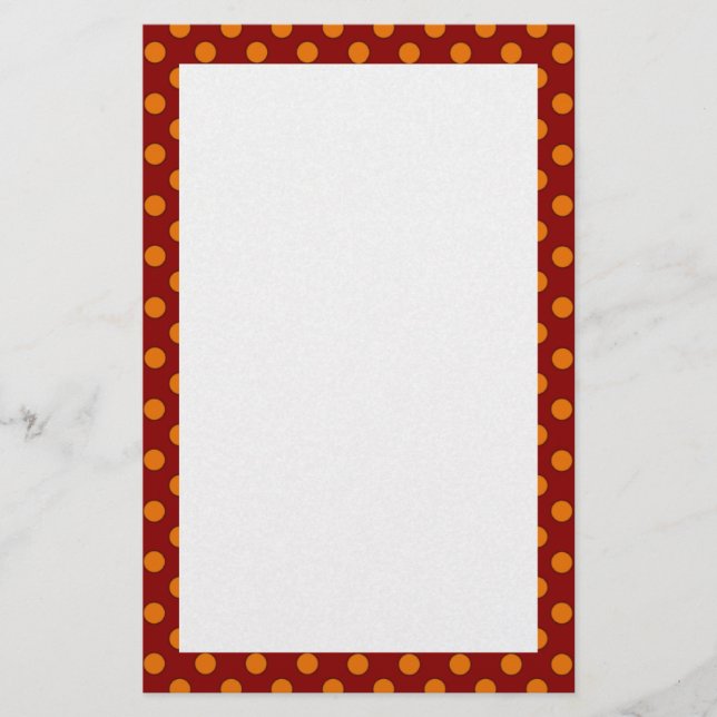 Orange Polka Dotted Stationery (Front)