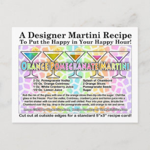 Orange Pomegranate Martini Recipe Postcard