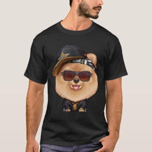Orange Pomeranian Hip Hop Super Star T-Shirt