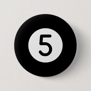 Orange Pool Ll Number Five Billiards Snooker Billa 6 Cm Round Badge