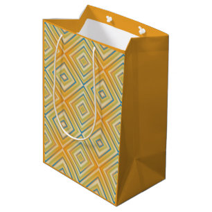 Orange Pop Alternative Diamond Pattern Medium Gift Bag