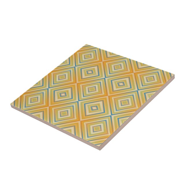 Orange Pop Alternative Diamond Pattern  Tile (Side)